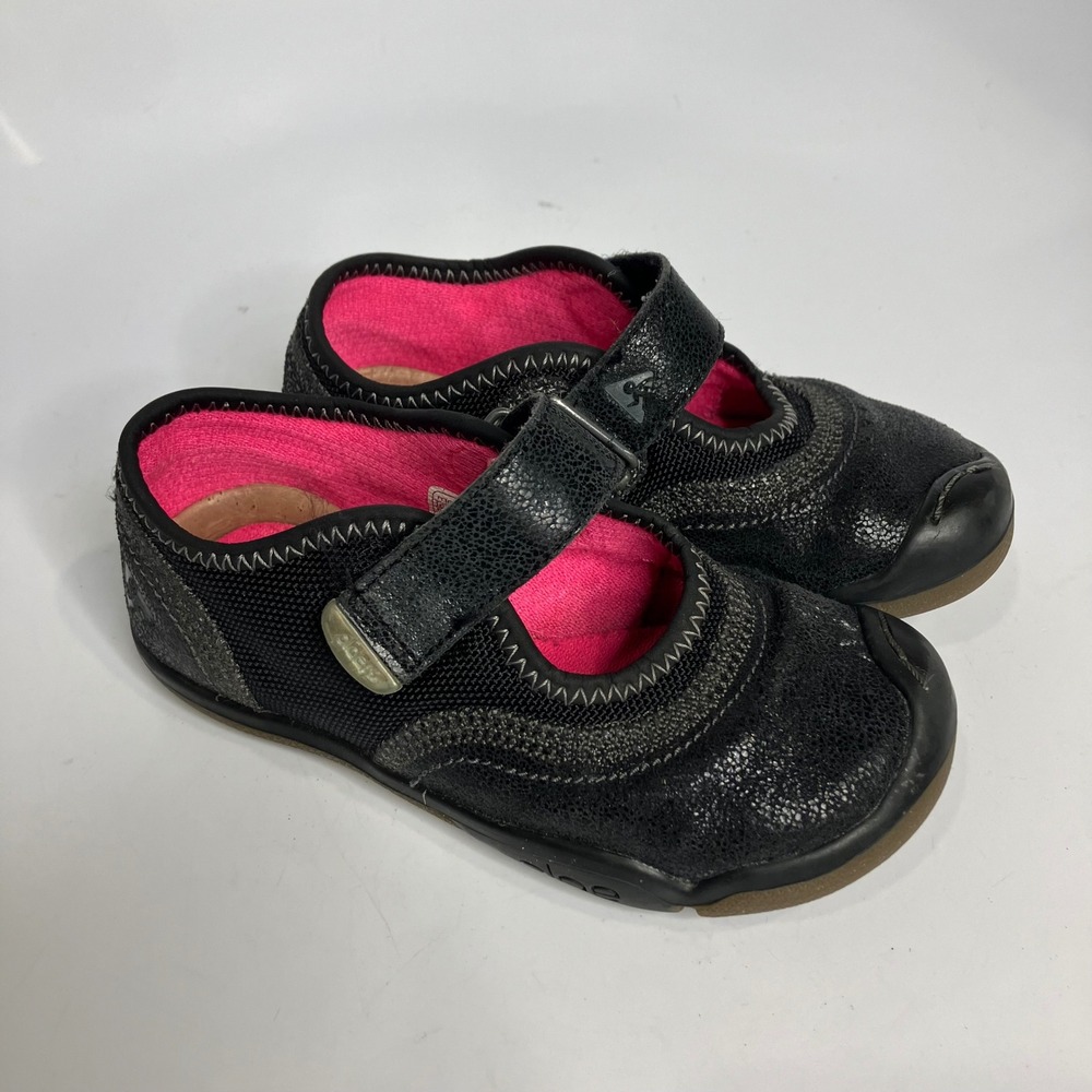 Plae Emme‎ Mary Jane shoes black silver shimmer girls size 9 casual schoolgirl